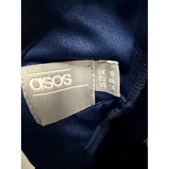 Asos Navy Goddess Plunge Vneck Gown 14 - Picture 8 of 8